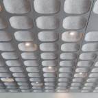 Concave ceiling panel installation